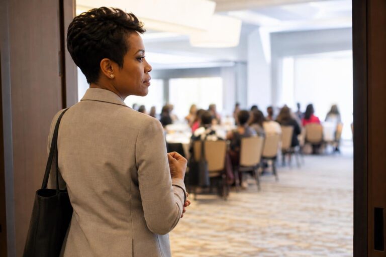 Black woman arrives for the Beautiful Woman Inside and Out tour at a Charlotte hotel.